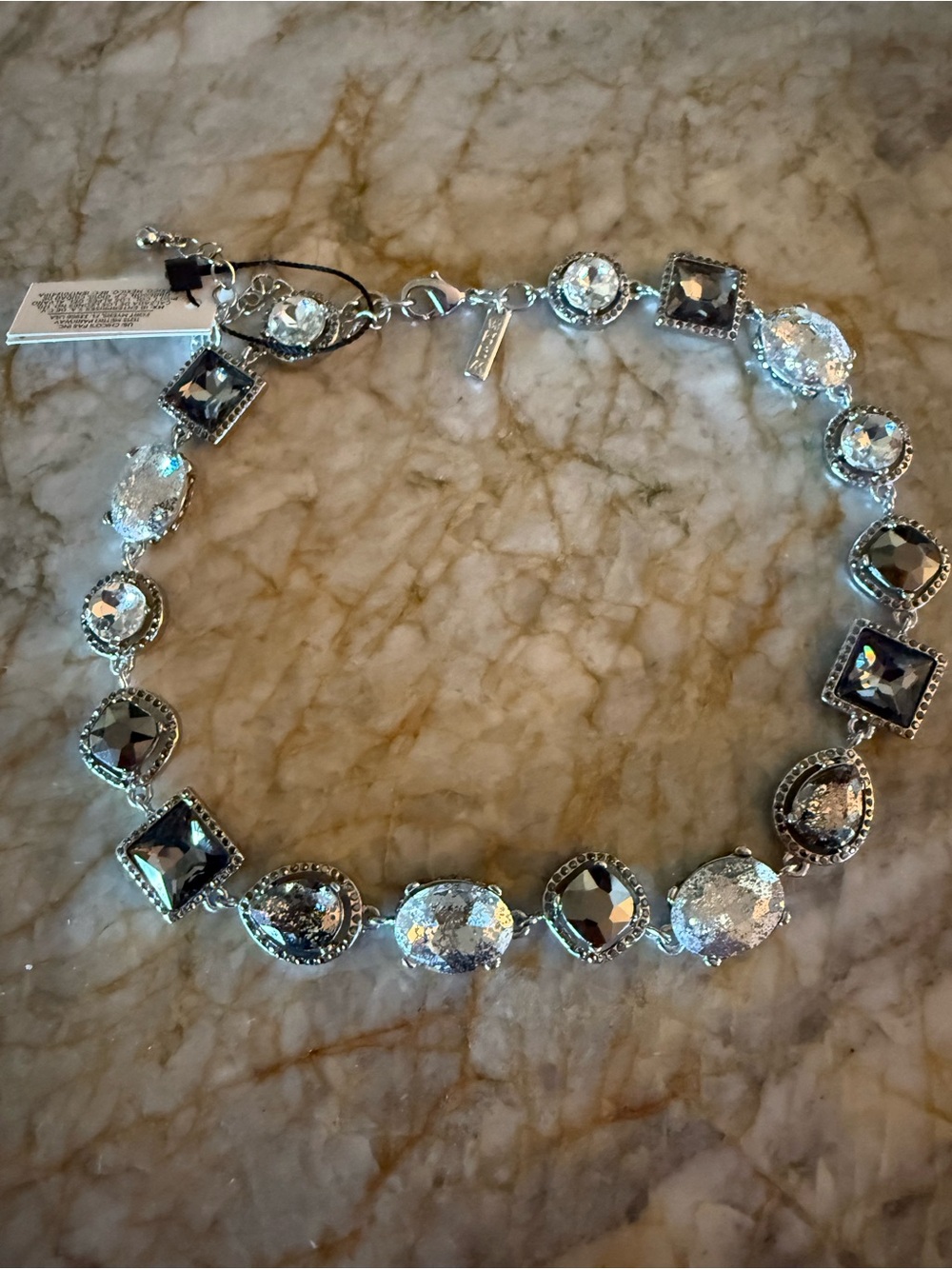 White House Black Market Silver-Tone Crystal Bracelet